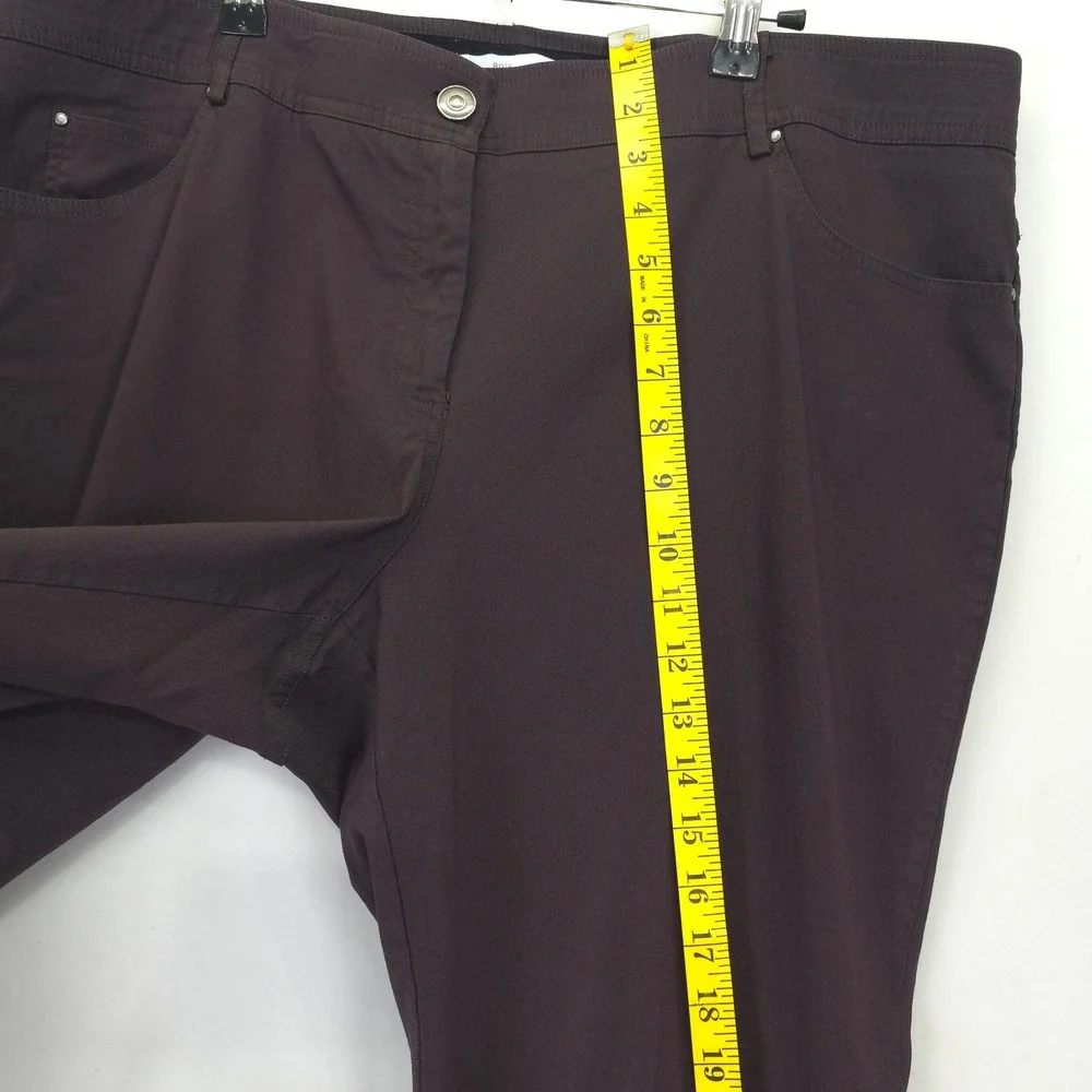89th + Madison Women 20 Brown Stretch‎ Straight Leg Dress Pants Casual Office